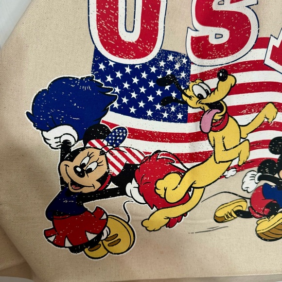 NWT. Disney Primark canvas USA tote bag. Mickey, Minnie, Pluto. - Picture 7 of 12